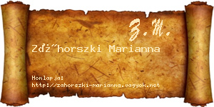 Záhorszki Marianna névjegykártya