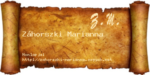 Záhorszki Marianna névjegykártya