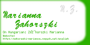 marianna zahorszki business card